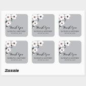 Modernes Anemon | Hochzeit Quadratischer Aufkleber (Blatt)