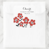 Modernes Anemon | Hochzeit Quadratischer Aufkleber (Tasche)