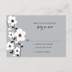 Modernes Anemon Hochzeit RSVP Karte