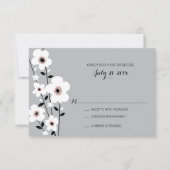 Modernes Anemon | Hochzeit RSVP Karte (Vorderseite)