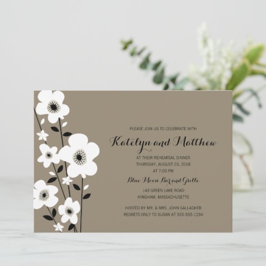 Modernes Anemon | Probe Einladung (Stehend Vorderseite)