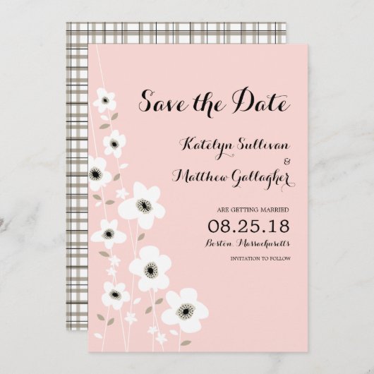 Modernes Anemon | SAVE THE DATE (Vorne/Hinten)