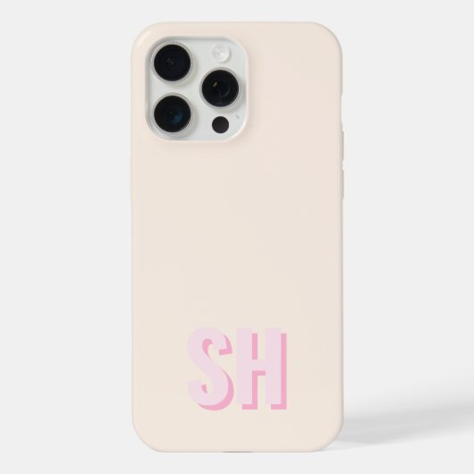Modernes Anfangsmonogramm iPhone Hülle (Rückseite)