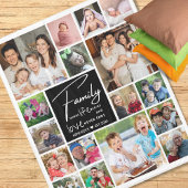 Modernes Angebot von 17 Fotocollage-Familiennamen Fleecedecke
