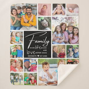 Modernes Angebot von 17 Fotocollage-Familiennamen Sherpadecke