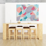 Modernes Angesagtes Abstraktes geometrisches 50er  Künstlicher Leinwanddruck<br><div class="desc">Klassisch, unterhaltsam und zeitgenössisch rosa, korallenrot orange, aquamarin blau grüne, abstrakte geometrische Dreiecke, Polka-Punkte, Streifen und Halbkreise Mosaikmuster auf pastellfarbenem Hintergrund. Stilvolles Original und cooles Cover für den Trend-versierten und kunstliebenden angesagten Trendsetter, trendiger Look-Style-Motif-Liebhaber. Erhältlich auf einer Vielzahl von modernen Zuhause-Innendekor Akzenten für die Dekoration des Master-oder Gastzimmer, Wohn-oder Familienzimmer,...</div>