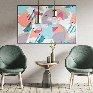 Modernes Angesagtes Abstraktes geometrisches 50er Poster