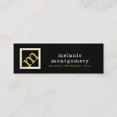 Modernes Angles Monogramm, bearbeitbares Schwarz u Mini Visitenkarte (Vorderseite)