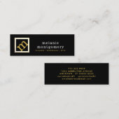 Modernes Angles Monogramm, bearbeitbares Schwarz u Mini Visitenkarte (Vorne/Hinten)
