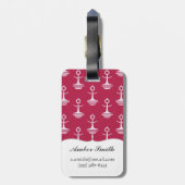 Modernes Anker-Muster Gepäckanhänger (Rückseite vertikal)