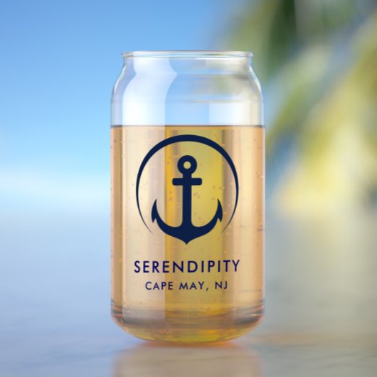 Modernes Ankerbootlogo Dosenglas