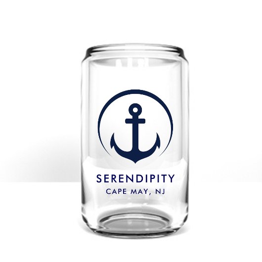 Modernes Ankerbootlogo Dosenglas