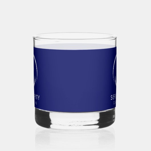 Modernes Ankerbootlogo Navy Blue Whiskyglas (Links)