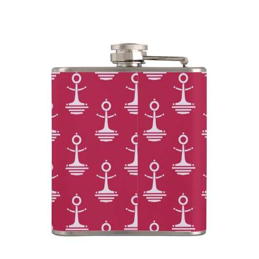 Modernes Ankermuster Flachmann (Rückseite)