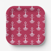 Modernes Ankermuster Pappteller (Vorderseite)