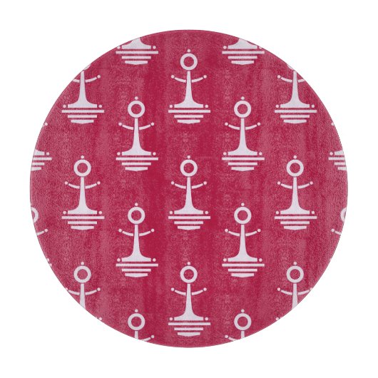 Modernes Ankermuster Schneidebrett (Vorderseite)