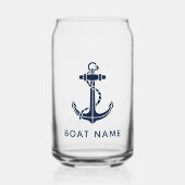 Modernes Ankerschiff Nautical Party Swac Custom Dosenglas (Vorderseite)