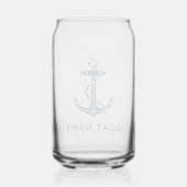 Modernes Ankerschiff Nautical Party Swac Custom Dosenglas (Rückseite)
