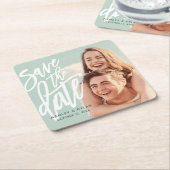 Modernes Ankündigung Datum freihalten Rechteckiger Pappuntersetzer (angewinkelt)