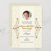 Modernes Annaprashan First Rice Zeremonie Foto Einladung (Vorne/Hinten)