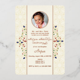 Modernes Annaprashan First Rice Zeremonie Foto Folieneinladung