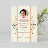 Modernes Annaprashan First Rice Zeremonie Foto Folieneinladung (Stehend vorne)