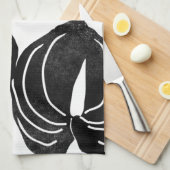 Modernes Anthurium schwarz-weiß Geschirrtuch (Viertel Falte)