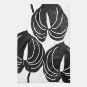 Modernes Anthurium schwarz-weiß Geschirrtuch (Vertikal)