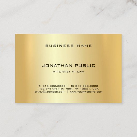 Modernes Anwaltsbüro Gold Template Law Visitenkarte (Rückseite)
