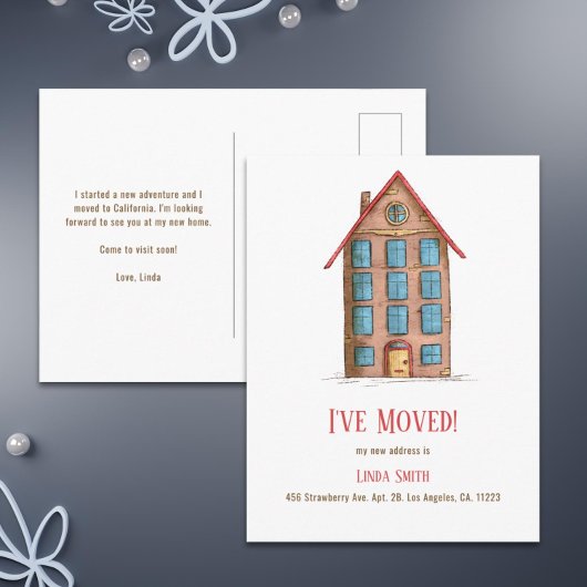 Modernes Apartment Gebäude Ankündigung Postkarte