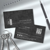Modernes Apartment Logo Schwarz und Weiß Realtor Visitenkarte