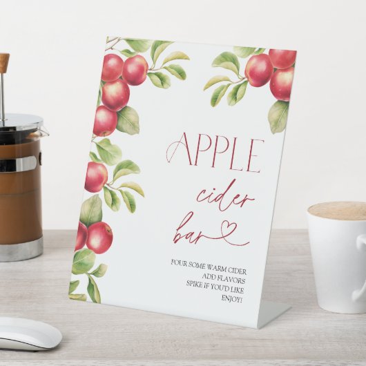 Modernes Apfelwein-Bar Herbst-Brautparty Sockelschild (In SItu)