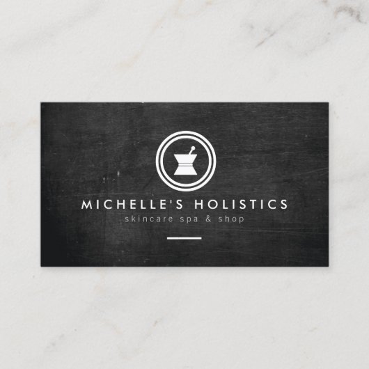 Modernes Apothekarmedizinisches Schwarzes Holz Visitenkarte (Vorderseite)