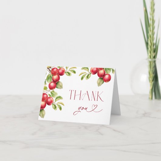Modernes Apple Brautparty Rustikal Dankeschön Card Dankeskarte (Vorderseite)