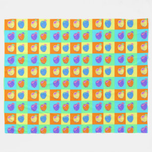 Modernes Apple-Muster im Pop Art Style Fleecedecke