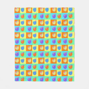 Modernes Apple-Muster im Pop Art Style Fleecedecke