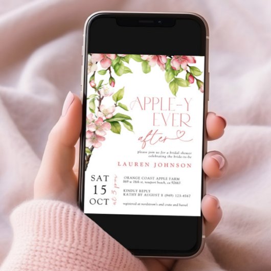 Modernes Appley nach dem Frühling Brautparty Einladung