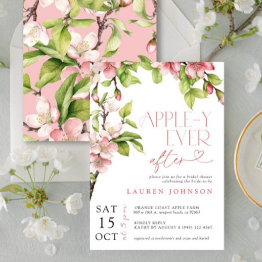 Modernes Appley nach dem Frühling Brautparty Einladung