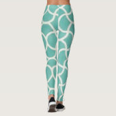 Modernes Aqua-Abstraktes Muster Leggings (Rückseite)