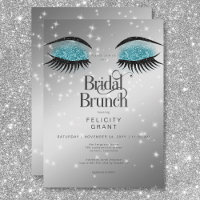 Modernes Aqua Aquamarin Glam Eyes Bridal Brunch
