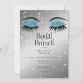 Modernes Aqua Aquamarin Glam Eyes Bridal Brunch Einladung (Vorderseite)