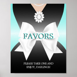 Modernes Aqua Aquamarin Tiffany Baby Dusche Favori Poster