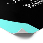 Modernes Aqua Aquamarin Tiffany Babydusche Begrüßu Poster (Ecke)