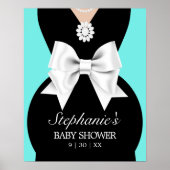 Modernes Aqua Aquamarin Tiffany Babydusche Begrüßu Poster (Vorne)