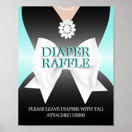 Modernes Aqua Aquamarin Tiffany Babydusche Windeln Poster