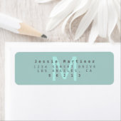 Modernes Aqua Aquamarine Rücksendeadresse (Insitu)