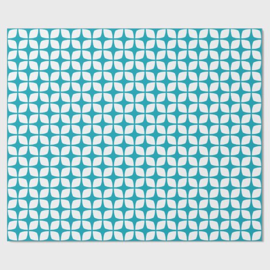 Modernes Aqua-blaues geometrisches Packpapier (Flach)