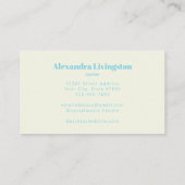 Modernes Aqua Blue Abstrakt Creative Visitenkarte (Rückseite)