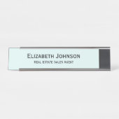Modernes Aqua Blue Beruflich Business Office Schreibtischnamensplakette (Vorderseite )