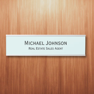 Modernes Aqua Blue Beruflich Business Office Türschild